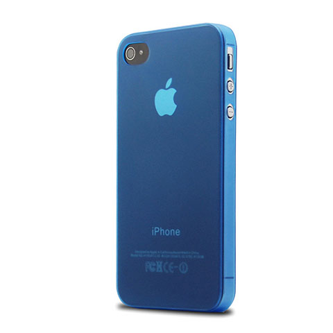 Coque Ultra Slim Silicone Souple Transparente Mat pour Apple iPhone 4 Bleu