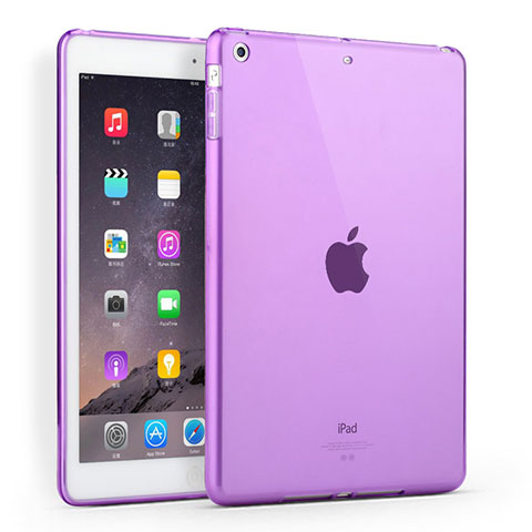 Coque Ultra Slim Silicone Souple Transparente pour Apple iPad Air Violet