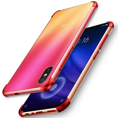 Coque Ultra Slim Silicone Souple Transparente pour Xiaomi Mi 8 Screen Fingerprint Edition Rouge