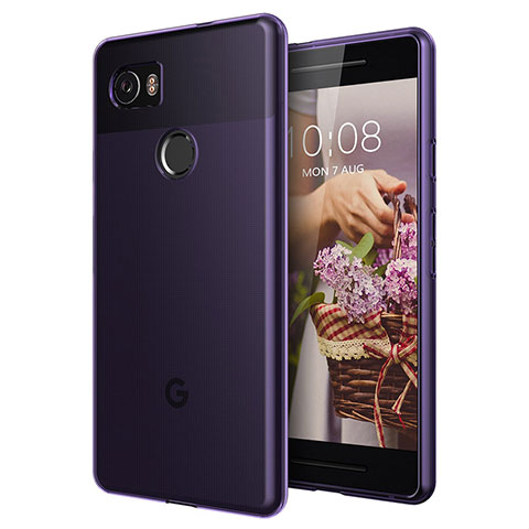 Coque Ultra Slim TPU Souple Transparente pour Google Pixel 2 XL Violet