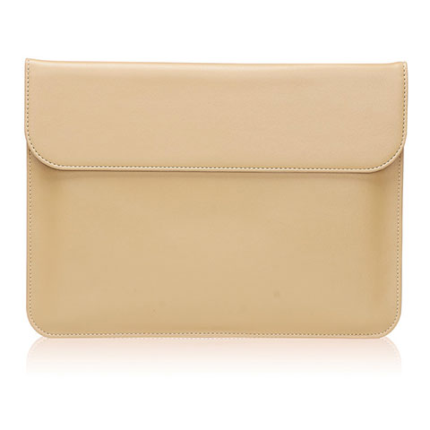 Double Pochette Housse Cuir L02 pour Huawei Honor MagicBook 15 Jaune