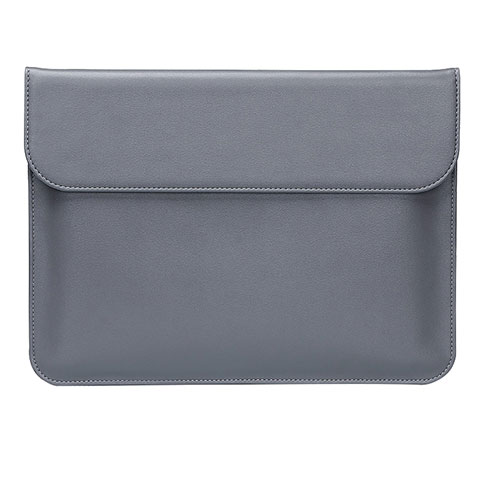 Double Pochette Housse Cuir L02 pour Huawei Honor MagicBook Pro (2020) 16.1 Gris