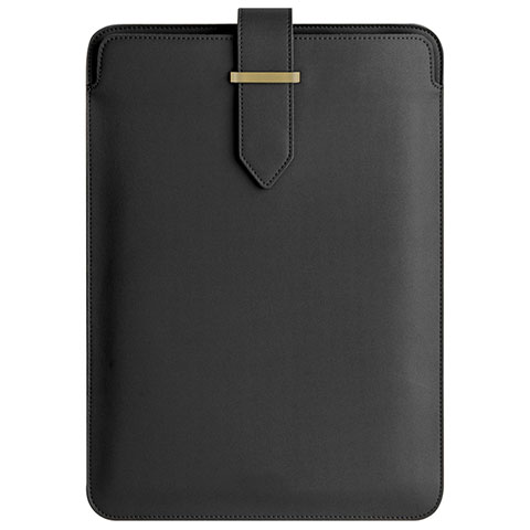 Double Pochette Housse Cuir L04 pour Apple MacBook Pro 15 pouces Retina Noir