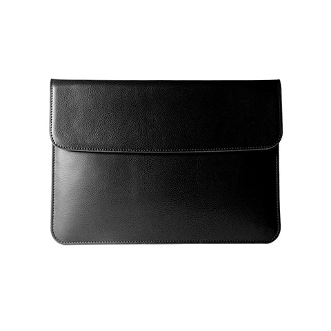 Double Pochette Housse Cuir L05 pour Apple MacBook 12 pouces Noir