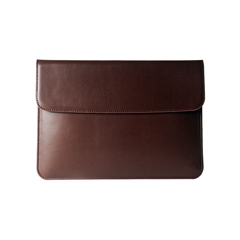 Double Pochette Housse Cuir L05 pour Apple MacBook Pro 13 pouces Retina Marron