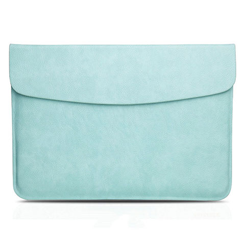 Double Pochette Housse Cuir L06 pour Apple MacBook Air 13.3 pouces (2018) Cyan