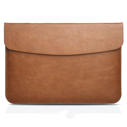 Double Pochette Housse Cuir L06 pour Apple MacBook Air 13.3 pouces (2018) Marron