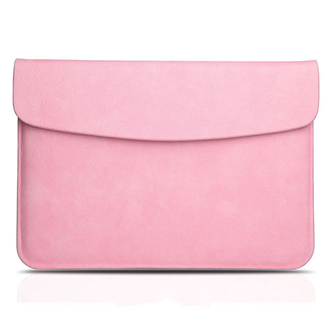 Double Pochette Housse Cuir L06 pour Apple MacBook Air 13 pouces Rose