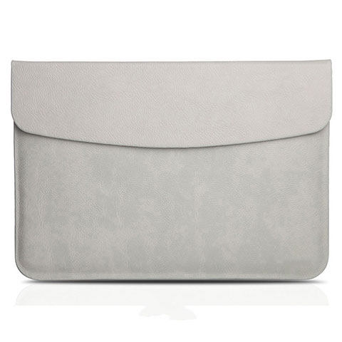 Double Pochette Housse Cuir L06 pour Apple MacBook Pro 13 pouces Retina Gris