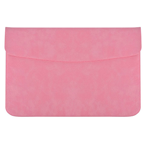 Double Pochette Housse Cuir L15 pour Apple MacBook 12 pouces Rose