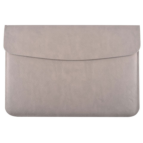 Double Pochette Housse Cuir L15 pour Apple MacBook Air 13.3 pouces (2018) Gris