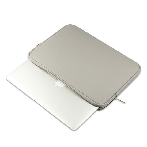 Double Pochette Housse Cuir L16 pour Apple MacBook Air 11 pouces Gris