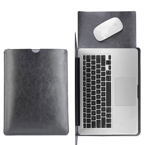 Double Pochette Housse Cuir L17 pour Apple MacBook Air 11 pouces Noir