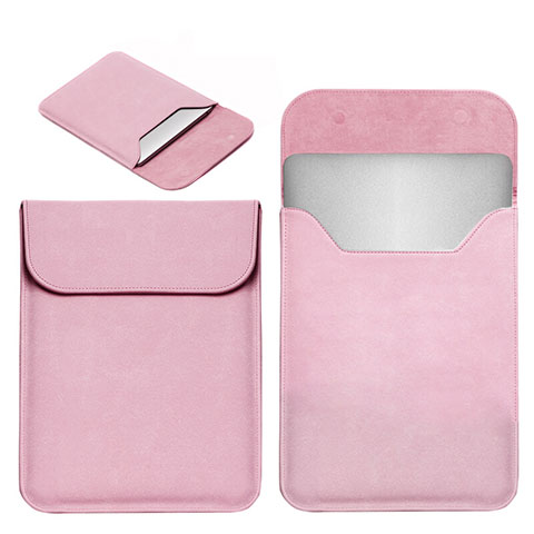 Double Pochette Housse Cuir L19 pour Apple MacBook Air 13.3 pouces (2018) Rose