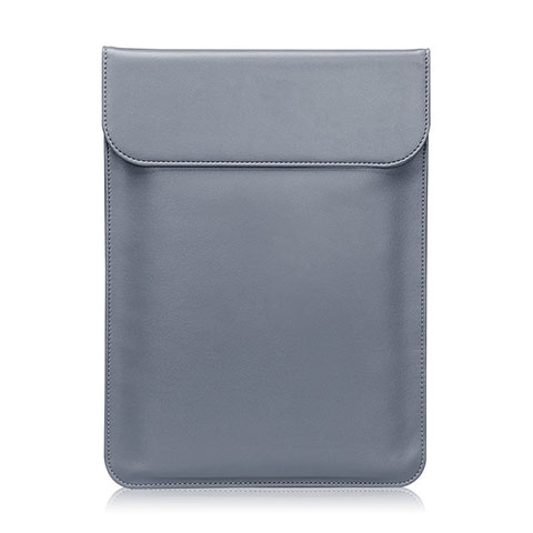 Double Pochette Housse Cuir L21 pour Apple MacBook Pro 15 pouces Retina Gris