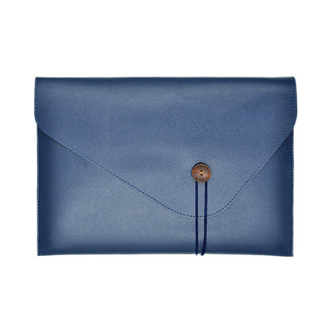 Double Pochette Housse Cuir L22 pour Apple MacBook Air 13.3 pouces (2018) Bleu