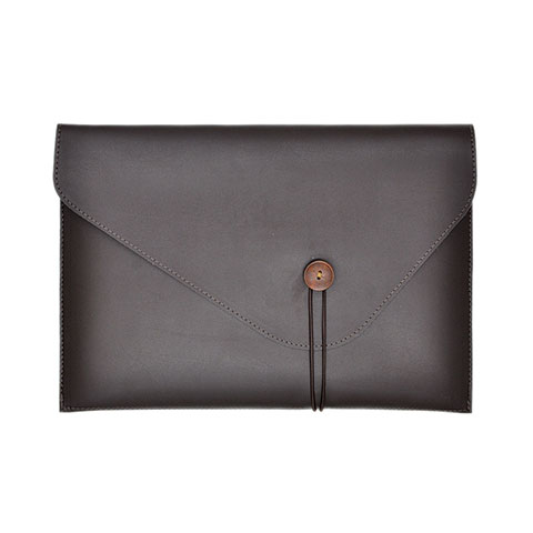 Double Pochette Housse Cuir L22 pour Apple MacBook Air 13.3 pouces (2018) Marron