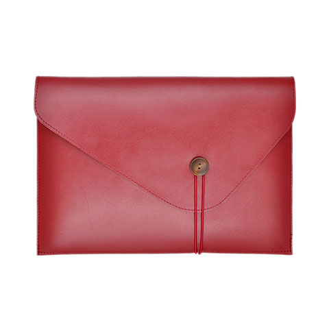 Double Pochette Housse Cuir L22 pour Apple MacBook Air 13.3 pouces (2018) Rouge