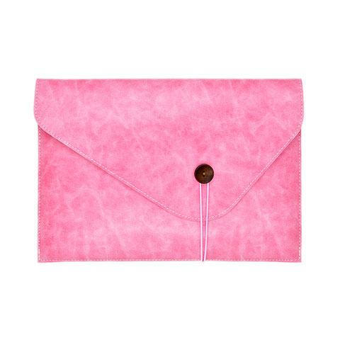 Double Pochette Housse Cuir L23 pour Apple MacBook 12 pouces Rose