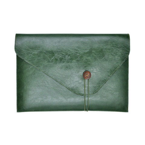 Double Pochette Housse Cuir L23 pour Apple MacBook 12 pouces Vert