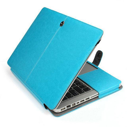 Double Pochette Housse Cuir L24 pour Apple MacBook Air 13 pouces Bleu Ciel