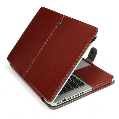 Double Pochette Housse Cuir L24 pour Apple MacBook Pro 15 pouces Retina Marron