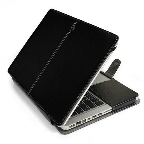 Double Pochette Housse Cuir L24 pour Apple MacBook Pro 15 pouces Retina Noir