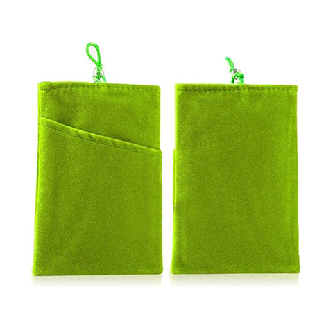 Double Pochette Housse Velour Universel Vert