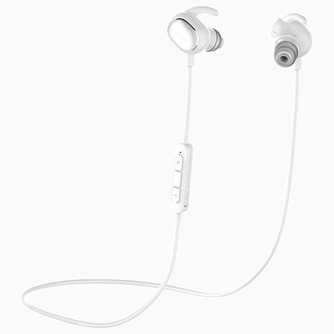 Ecouteur Casque Sport Bluetooth Stereo Intra-auriculaire Sans fil Oreillette H43 Blanc