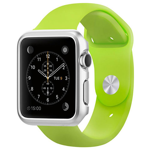 Etui Bumper Luxe Aluminum Metal C01 pour Apple iWatch 3 42mm Argent