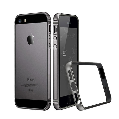 Etui Bumper Luxe Aluminum Metal pour Apple iPhone 5S Gris