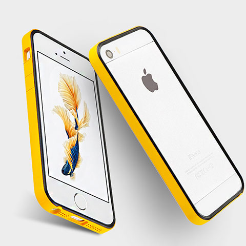 Etui Bumper Luxe Aluminum Metal pour Apple iPhone 5S Jaune