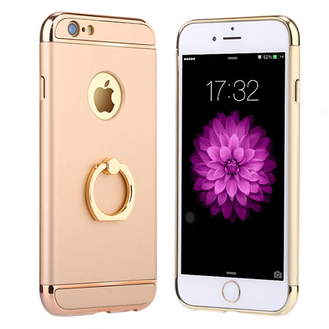 Etui Bumper Luxe Metal et Plastique avec Support Bague Anneau A05 pour Apple iPhone 6S Plus Or