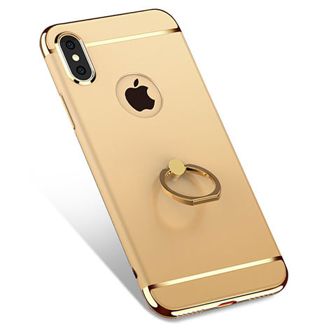 Etui Bumper Luxe Metal et Plastique avec Support Bague Anneau F02 pour Apple iPhone X Or