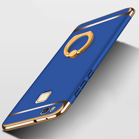 Etui Bumper Luxe Metal et Plastique avec Support Bague Anneau pour Huawei G9 Lite Bleu