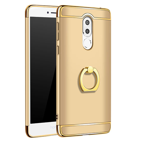 Etui Bumper Luxe Metal et Plastique avec Support Bague Anneau pour Huawei Honor 6X Or