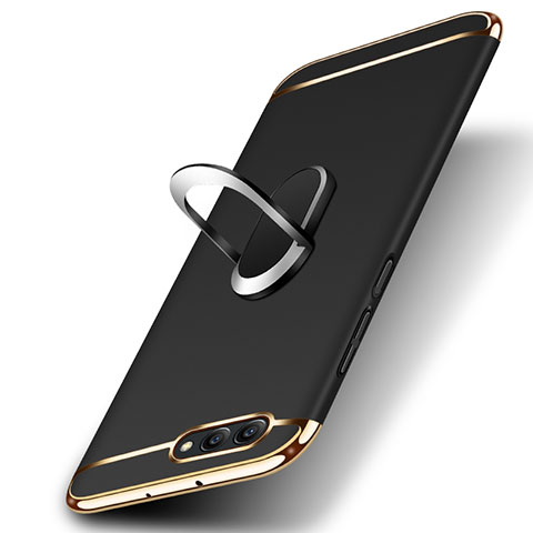 Etui Bumper Luxe Metal et Plastique avec Support Bague Anneau pour Huawei Honor View 10 Noir