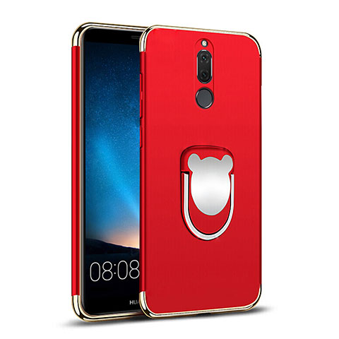 Etui Bumper Luxe Metal et Plastique avec Support Bague Anneau pour Huawei Mate 10 Lite Rouge