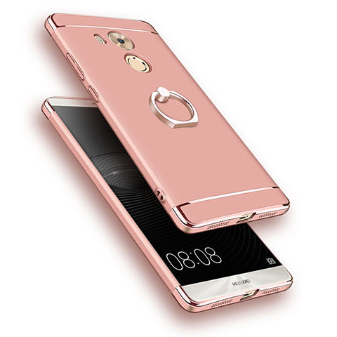 Etui Bumper Luxe Metal et Plastique avec Support Bague Anneau pour Huawei Mate 8 Or Rose