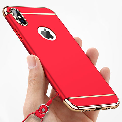 Etui Bumper Luxe Metal et Plastique C02 pour Apple iPhone Xs Rouge