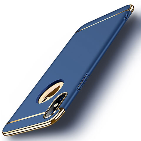 Etui Bumper Luxe Metal et Plastique pour Apple iPhone X Bleu