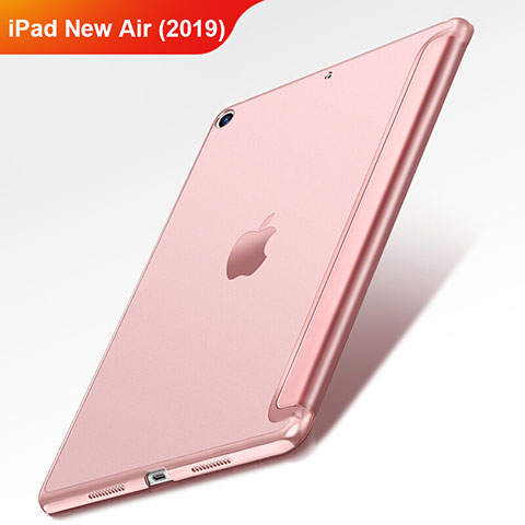 Etui Clapet Portefeuille Livre Cuir L01 pour Apple iPad Air 3 Or Rose