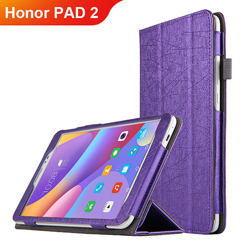 Etui Clapet Portefeuille Livre Cuir L04 pour Huawei Honor Pad 2 Violet