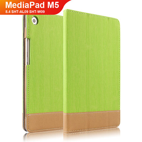 Etui Clapet Portefeuille Livre Cuir L04 pour Huawei MediaPad M5 8.4 SHT-AL09 SHT-W09 Vert