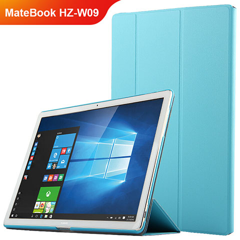 Etui Clapet Portefeuille Livre Cuir pour Huawei MateBook HZ-W09 Bleu