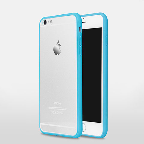 Etui Contour Silicone et Vitre Transparente Mat pour Apple iPhone 6 Plus Bleu