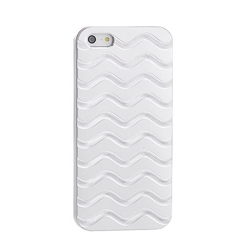 Etui Luxe Aluminium Metal Vague pour Apple iPhone 5S Argent