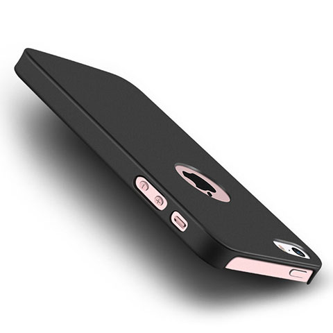 Etui Plastique Rigide avec Trou Mat pour Apple iPhone 5 Noir