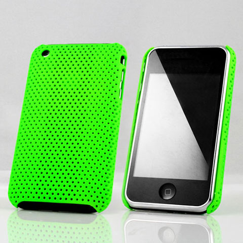 Etui Plastique Rigide Mailles Filet pour Apple iPhone 3G 3GS Vert