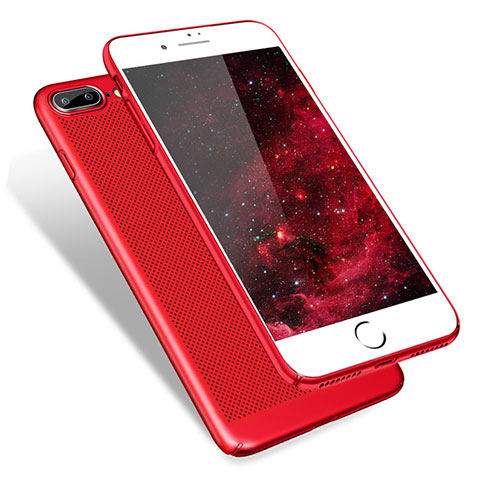 Etui Plastique Rigide Mailles Filet pour Apple iPhone 7 Plus Rouge